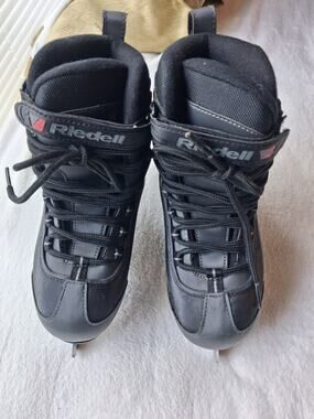 Riedell 625 Soar Softboot Figure Ice Skates Youth Size 8 Black Excellent Blades